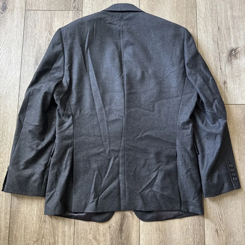 Lauren Ralph Lauren Slim Blazer Mens 40S Wool Charcoal‎ Grey Sport Jacket #812